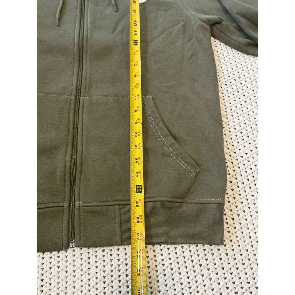 True Religion Men's Size L Olive Green Zip-Up Hoodie‎ Streetwear Y2K Logo